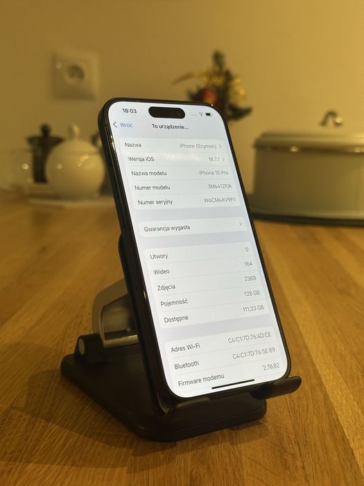 iPhone 15 Pro Blue Titanium 128GB jak nowy!!