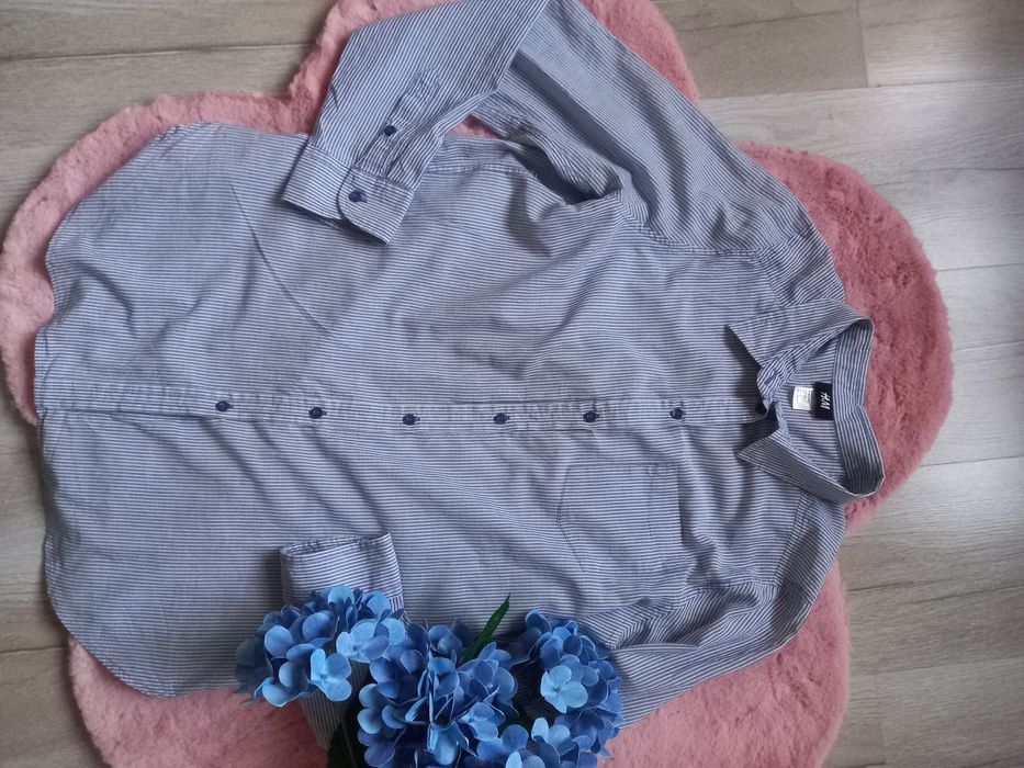 Koszula męska długi rękaw H&M 36, S paski ślub wesele komunia chrzest