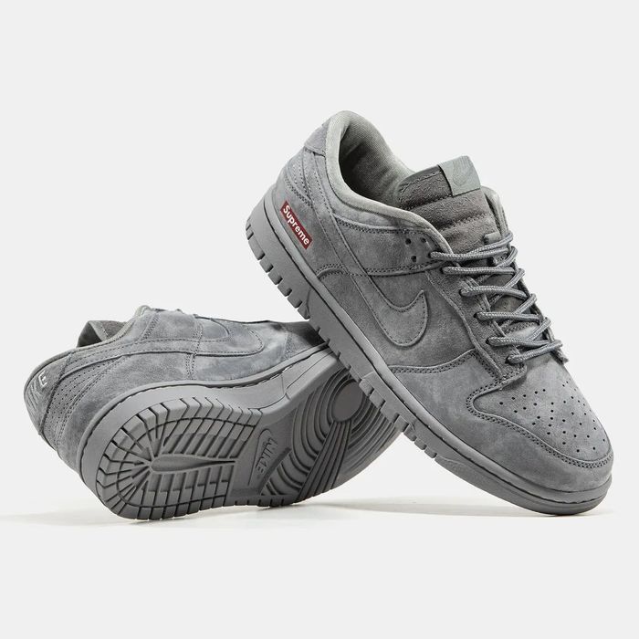 HIGH QUALITY! Nike Dunk Grey Supreme 37 - 45 найк данк сірі супрім