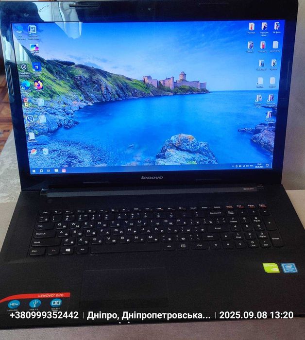 Продам ноут 17дюймов Lenovo G70-80 (80FF00NFUA) в отличном состоянии.