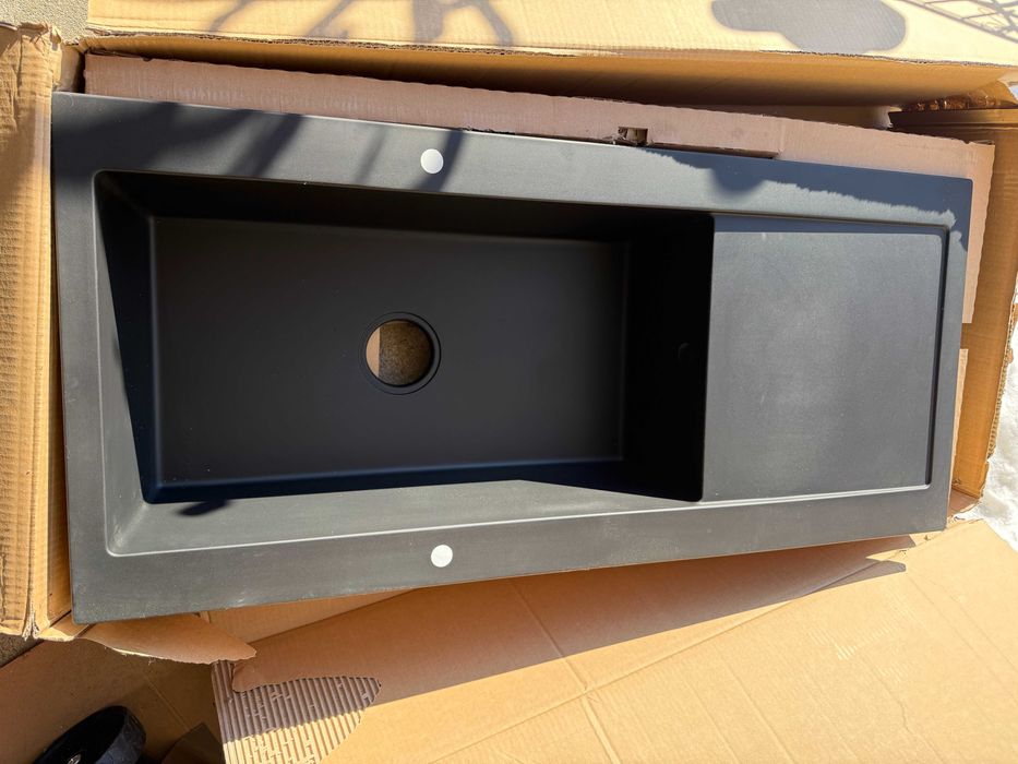 zlew granitowy czarny 116x52