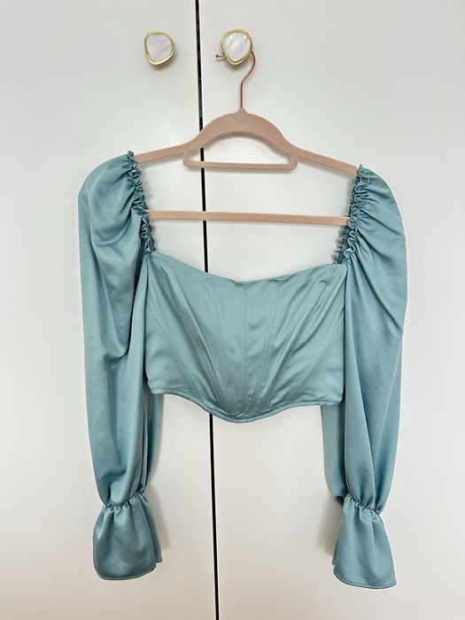 Top corset azul ZARA