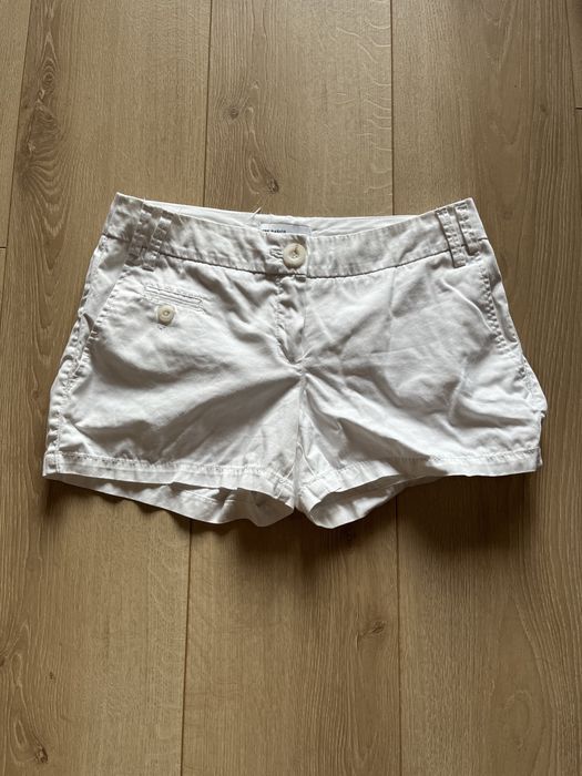 MANGO krótkie bermudy bawełniane spodenki białe szorty eleganckie S 36