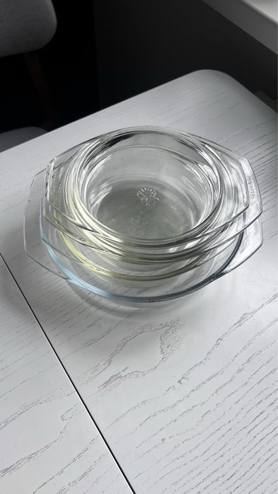 Набор стекляных кастрюль 3 шт