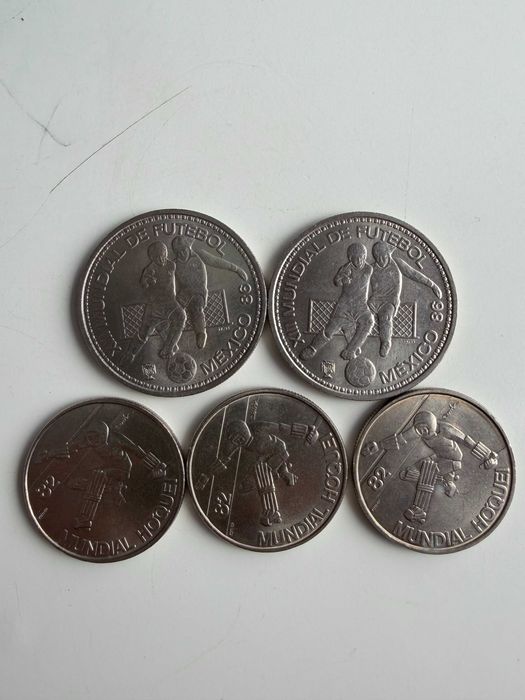 lote de 5 moedas comemorativas portuguesas de desporto