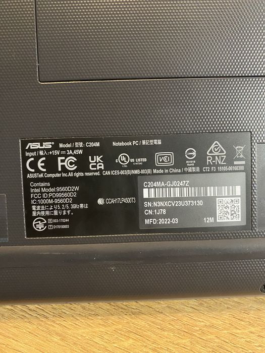 Laptop asus chromebook notebook c204ma