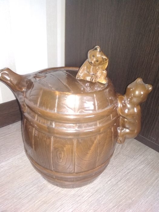 Сервиз чайный Медведи, мишки,советский, СССР, керамика, майолика,