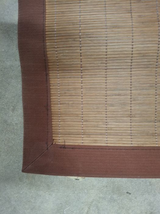 Tapete Bambu com borda em tecido