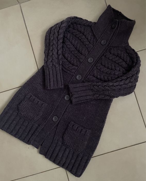 Benetton welniany rozpinany sweter kardigan 122/128