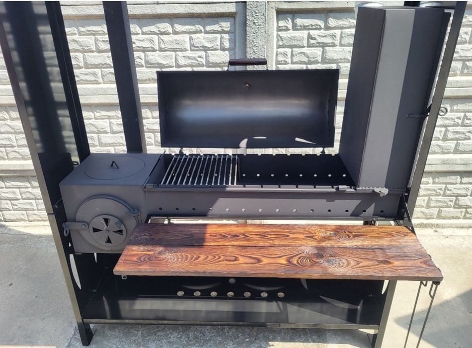 • ХИТ! • 4 мм! • Усиленный! Мангал с Крышей, с Коптильней и Печкой