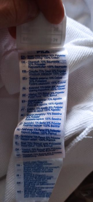Nowa bluza Fila z metką
Rozmiar: XS
Kolor: biały