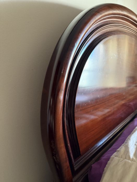 Cama de casal com duas mesas de cabeceira - madeira maciça cerejeira