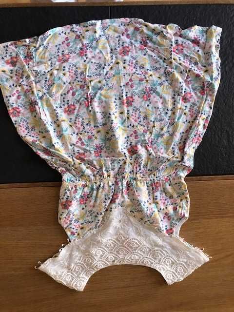 Vestido de verão, marca Palomino, gola rendada