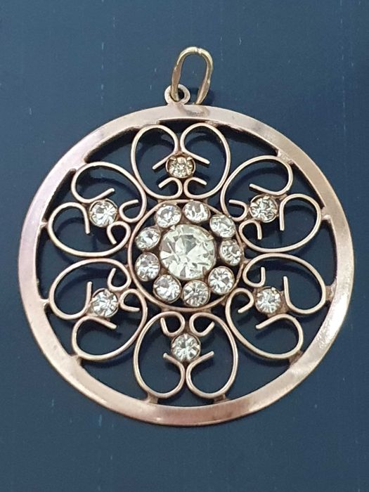 Винтажный крупный кулон,Ceребро 875 проба с позолотой,1976 Харьков ЮЗ