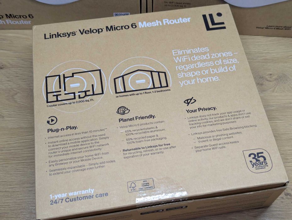Роутер Linksys LN1100 Mesh WI-FI6 Velop Micro 6 USA качество WAN 2.5G.