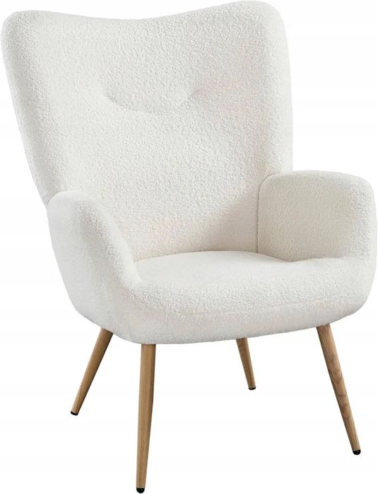 Yaheetech Fotel do salonu z tkaniny Bouclé