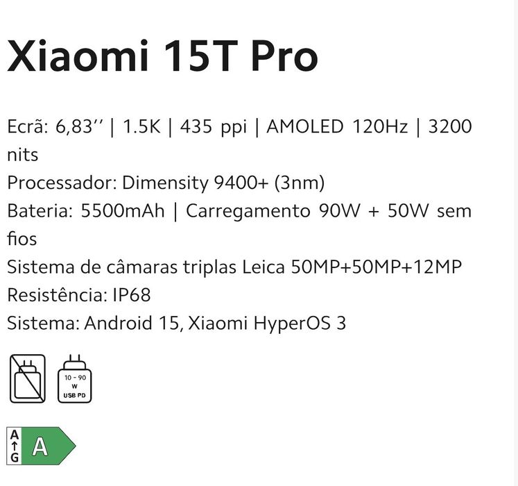 Xiaomi 15 T Pro preto (512GB)