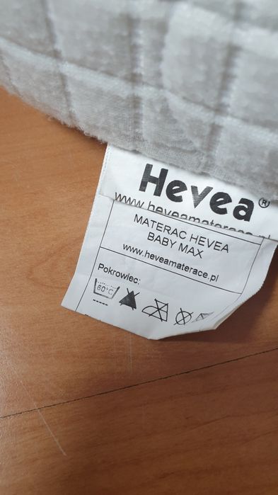 Materac Hevea Baby natural 120x60 plus gratis podkład nieprzemakalny