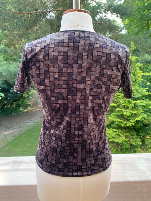 aksamitna bluzka w tłoczoną kratkę, rozm L, St. Bernard