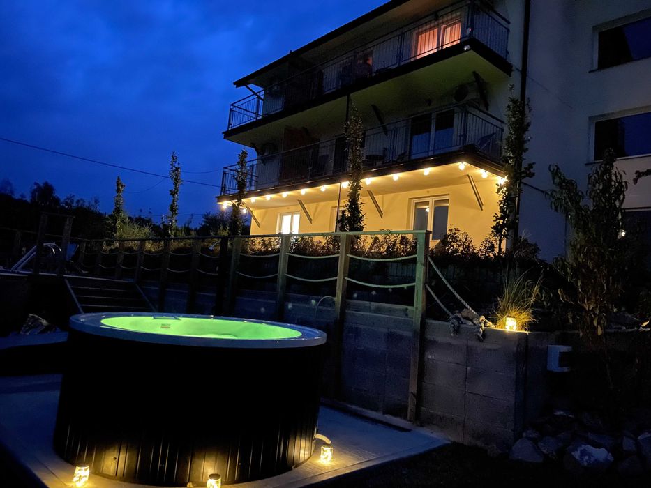 apartament nad jeziorem, sauna, jacuzzi, basen, weekend, widok, cisza