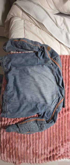 Casaco de mota em ganga