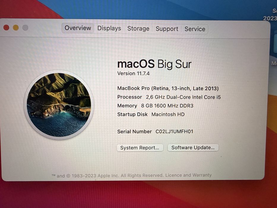PILNE!!  Sprzedam MacBook Pro 13 (Retina, Late 2013) . 8 GB RAM / Intel i5. Nowa bateria