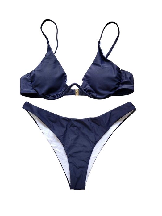 Nowy granatowy strój kostium kąpielowy bikini komplet Shein 38,M/40,L