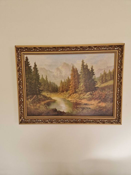 Obraz las góry 82/62cm