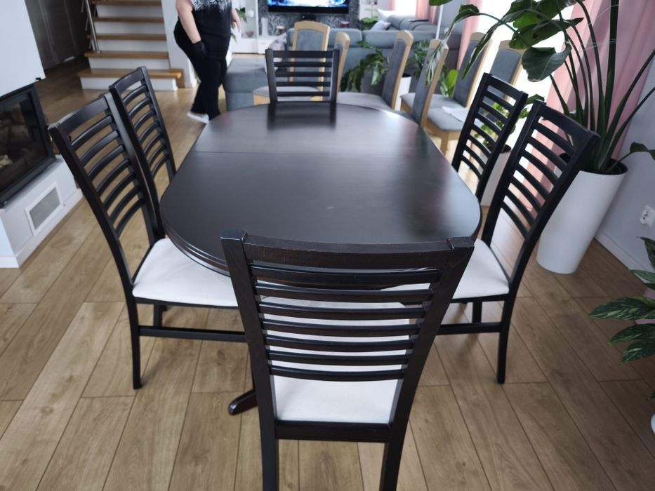 Stół wenge i 6 krzeseł