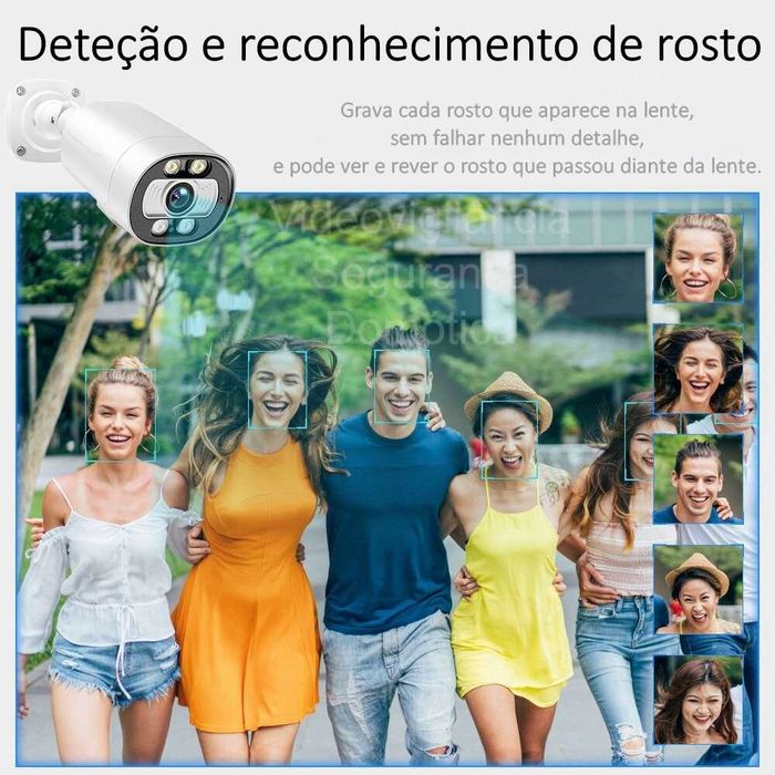 Kit NVR ‼️ 8 Canais ‼️ 4 Câmaras ‼️ 5MP ‼️ Reconhecimento de Rosto
