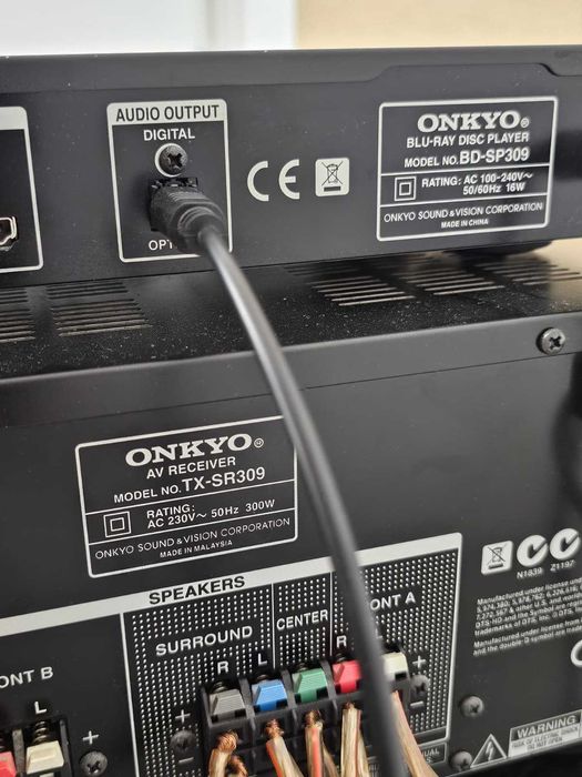 Kino domowe Amplituner Onkyo TX-SR309 DVD BD-SP309 głośniki M-audio