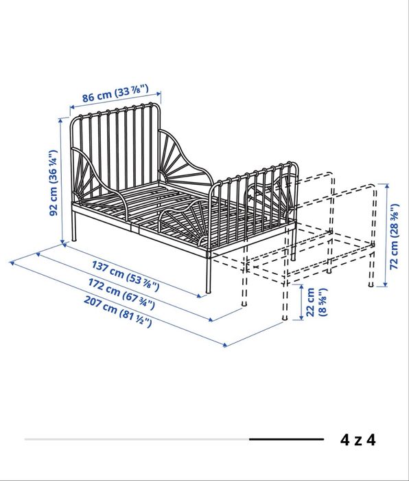 Łóżko IKEA MINNEN 80x200 + stelaż LURÖY + materac ÅGOTNES