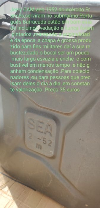 JERRICAN'S* "Militares ,exercito Português,ano 52. 54 ,55 e 1966 nunca