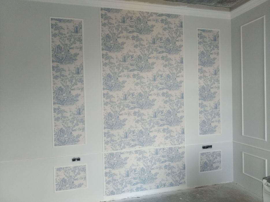 Поклейка шпалер фарбування шпаклювання