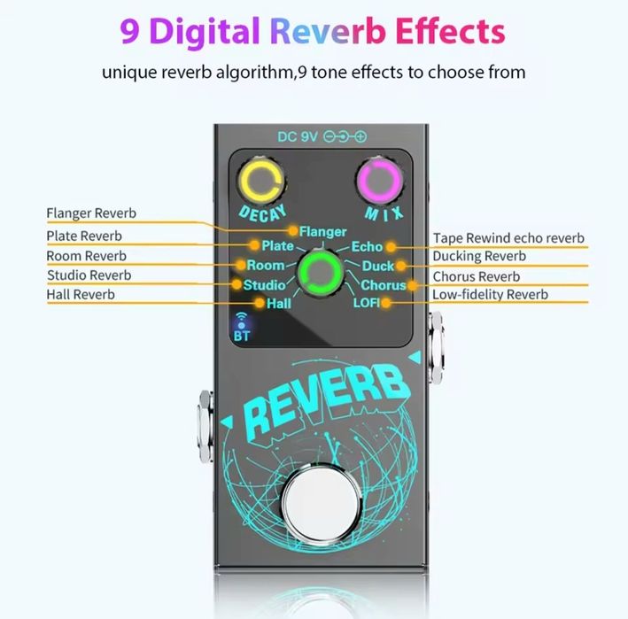 Педалі ефектів ( reverb ) гітарні примочки