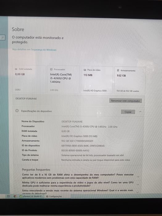 iMac 21.5” (SSD 1TB / Intel i5 / 8GB RAM) – Excelente Estado!