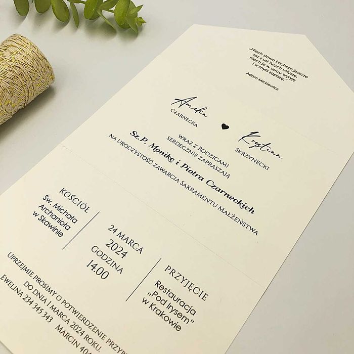 Zaproszenia Ślubne personalizowane botaniczne folder