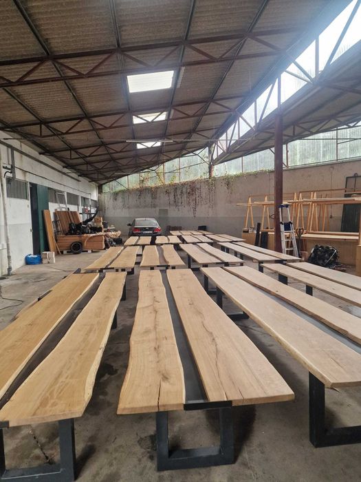 Mesas de Jantar Rústica Carvalho Maciço 4m e 3,30m