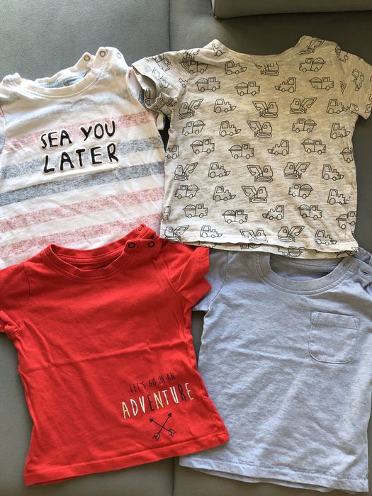 Koszulki krótki rękaw 4 szt t-shirt chłopięce lupilu fox 80