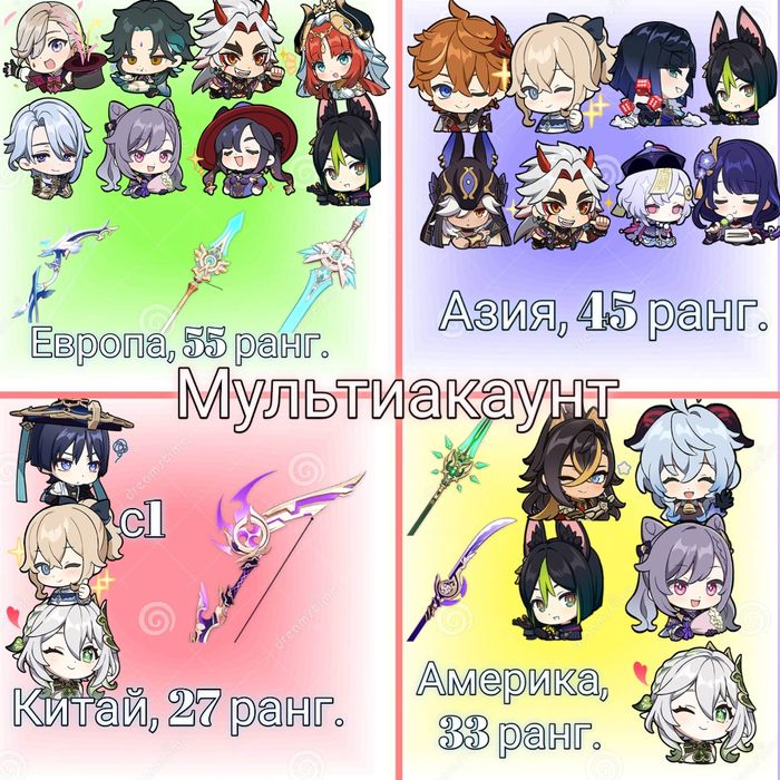 Продаю мультиакаунт по геншину инпакту