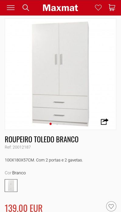 Roupeiro em muito bom estado