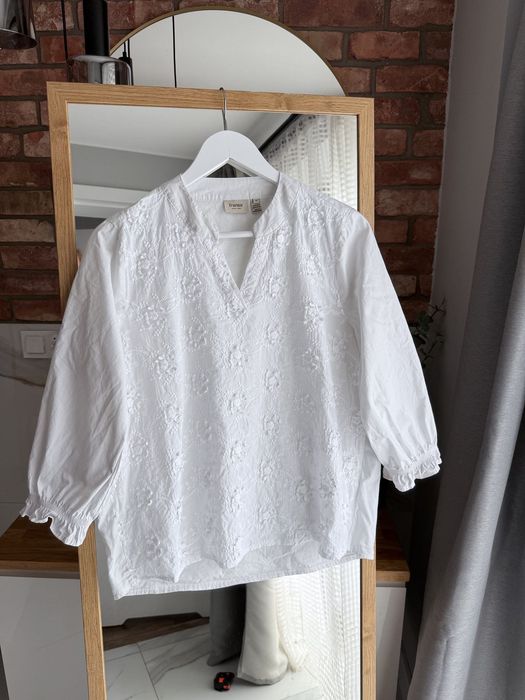 bluzka fransa | rozm. m | oversize | haft | 100% bawełna