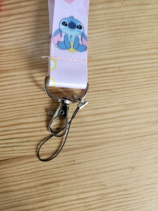 Zestaw Stitch worek i smycz do kluczy telefonu różowy