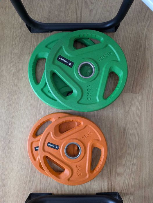 Barra Hexagonal (Trap Bar) Olímpica + 30 kg em discos