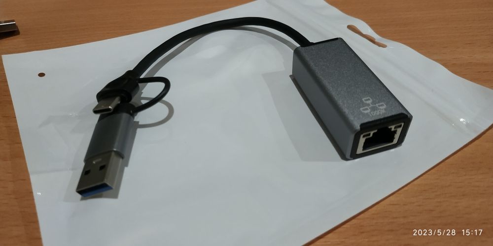 Внешняя сетевая карта 1Gbit usb+type-c