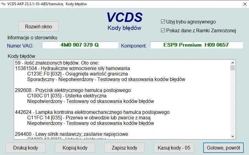 Ремонт регенерация блока насоса ABS ESP заблокирована Audi C123EF0 P05