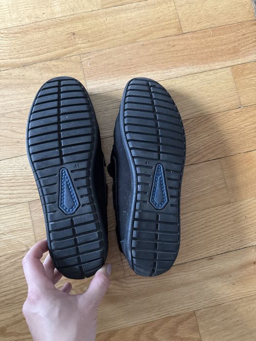 Skórzane (zamszowe) męskie mokasyny czarne r 41