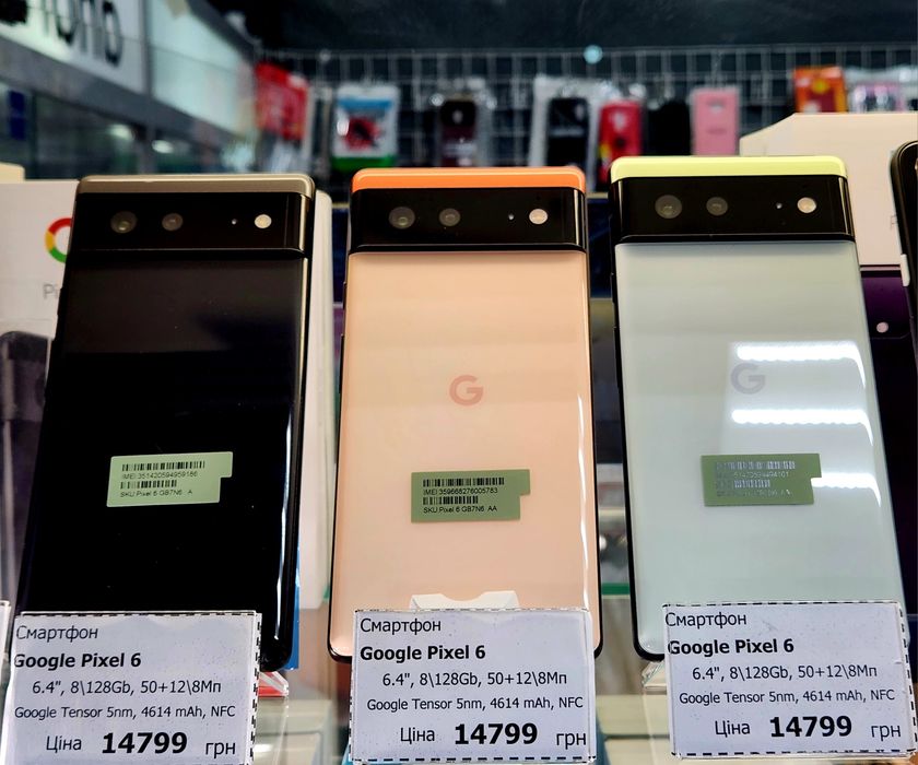 Google Pixel 6 8/128Gb orig EU Black,Seafoam,Coral New Опл. частинами!