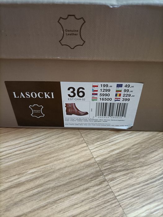 Brązowe botki skórzane Lasocki 36