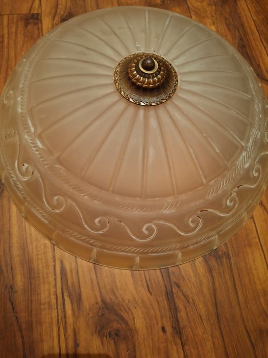 Duza lampa plafon podsufitowa szklana